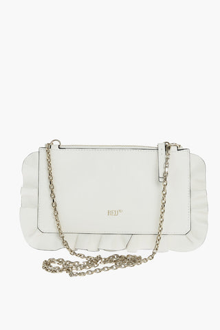 leather bag with chain shoulder strap