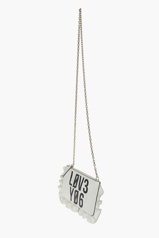 leather bag with chain shoulder strap