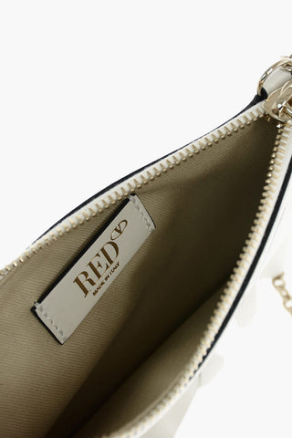 leather bag with chain shoulder strap