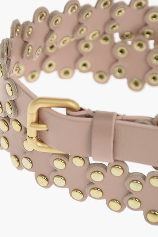 30mm studded leather belt