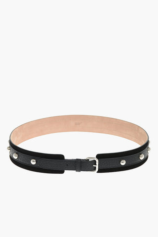 40mm leather belt with studs