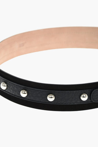 40mm leather belt with studs