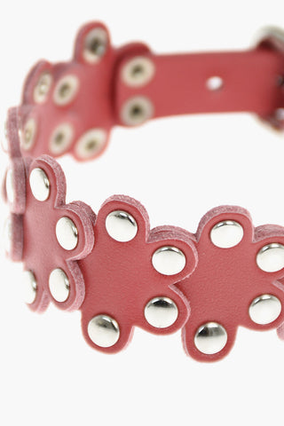 bracciale in pelle con borchie