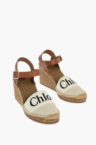 Wedge WOODY Leather and Canvas Espadrillas 9cm