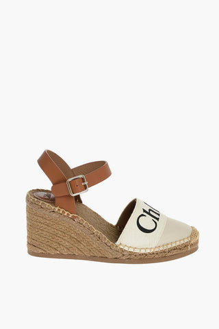 Wedge WOODY Leather and Canvas Espadrillas 9cm