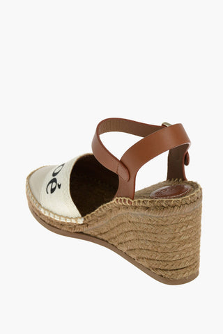 Wedge WOODY Leather and Canvas Espadrillas 9cm
