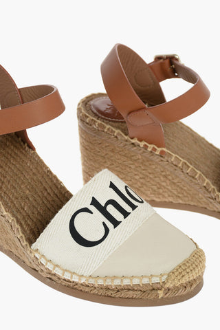 Wedge WOODY Leather and Canvas Espadrillas 9cm