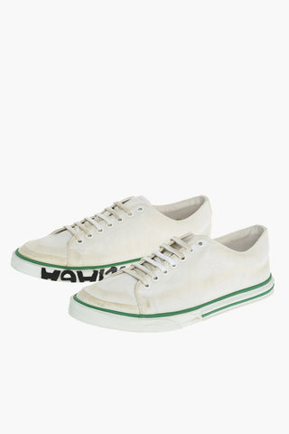 Logo Sole Lived-in Canvas Lace-up Sneakers