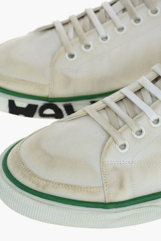 Logo Sole Lived-in Canvas Lace-up Sneakers