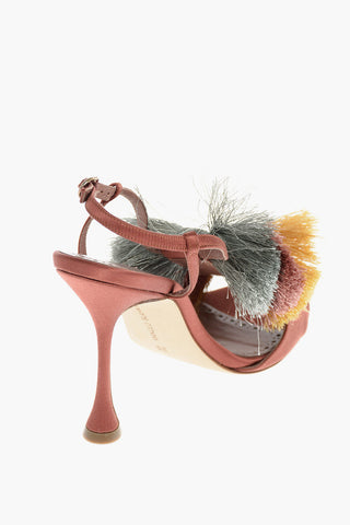 Tassel NOTTA Satin T-Bar Sandals 10cm