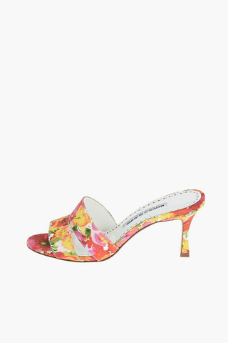 Floral Patterned IACOPO Fabric Mules 7cm