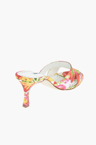 Floral Patterned IACOPO Fabric Mules 7cm