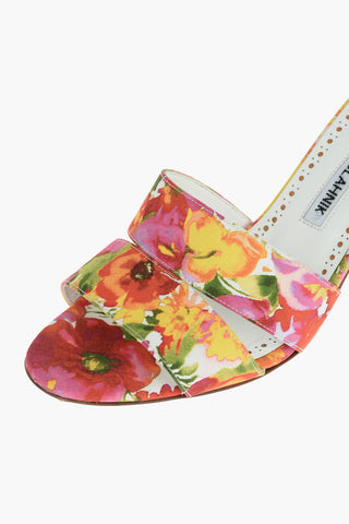 Floral Patterned IACOPO Fabric Mules 7cm