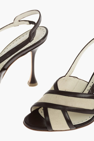 Sandali Slingback PELICANA in Lino 10cm
