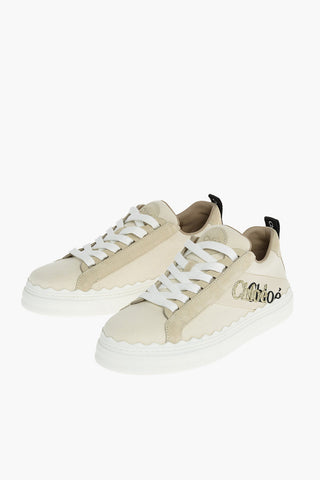Embroidered Logo LAUREN Canvas Lace-up Sneakers