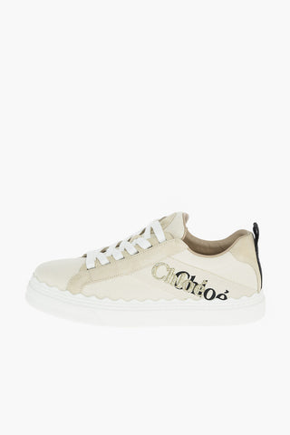 Embroidered Logo LAUREN Canvas Lace-up Sneakers