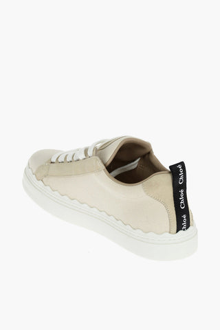 Embroidered Logo LAUREN Canvas Lace-up Sneakers