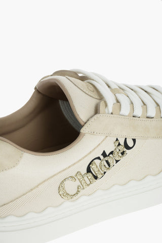 Embroidered Logo LAUREN Canvas Lace-up Sneakers