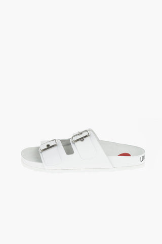 LOVE Slippers in Pelle con Doppia Fibbia
