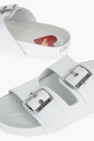 LOVE Slippers in Pelle con Doppia Fibbia