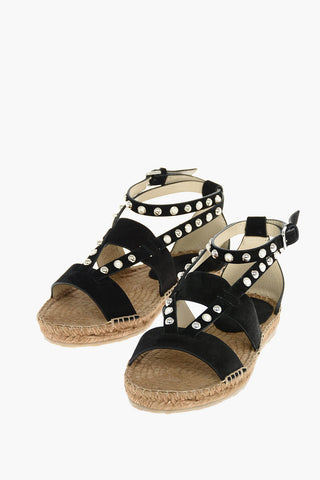 Raffia Sole DENISE Suede Flat Sandals