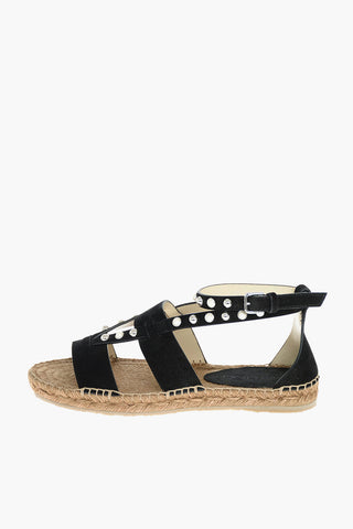 Raffia Sole DENISE Suede Flat Sandals