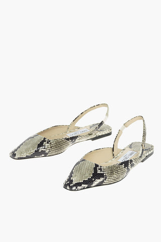 Python Printed Leather GINI Slingback Ballet Flats