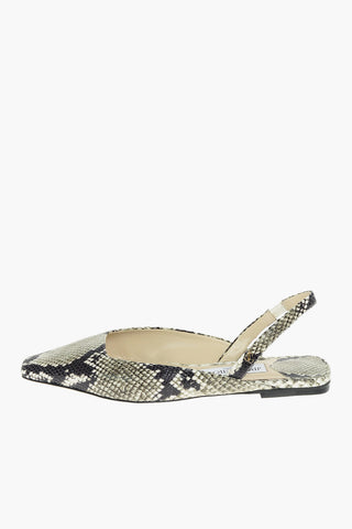 Python Printed Leather GINI Slingback Ballet Flats