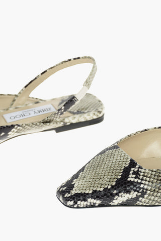 Python Printed Leather GINI Slingback Ballet Flats