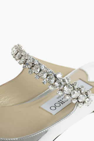 Jewel Detail BING Lamè Leather Flat Mules