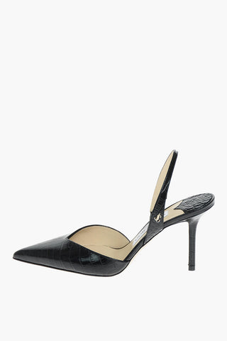 Slingbacks THANDI in Pelle Stampa Croco 8cm
