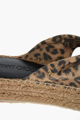 Raffia Sole DAJA Animal Patterned Suede Platform Slippers