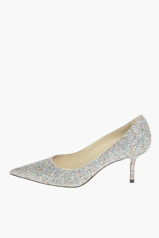 Stiletto Heel LOVE Glittery Pumps 7cm