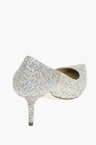 Stiletto Heel LOVE Glittery Pumps 7cm