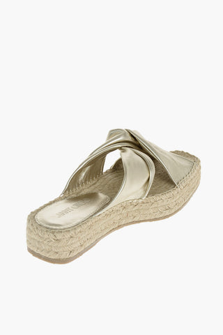 Raffia Sole DAJA Lamè Leather Platform Slippers