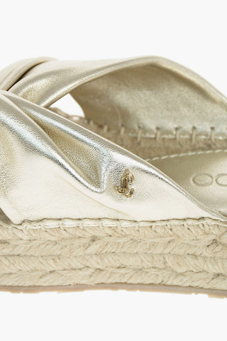 Raffia Sole DAJA Lamè Leather Platform Slippers