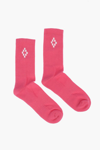 solid color embroidered CROSS short socks