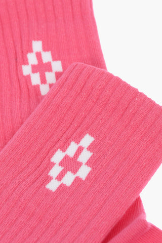 solid color embroidered CROSS short socks