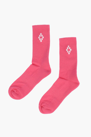 solid color embroidered CROSS short socks