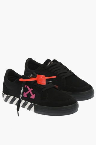 leather and fabric LOW VULCANIZED sneakers