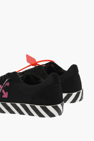 leather and fabric LOW VULCANIZED sneakers