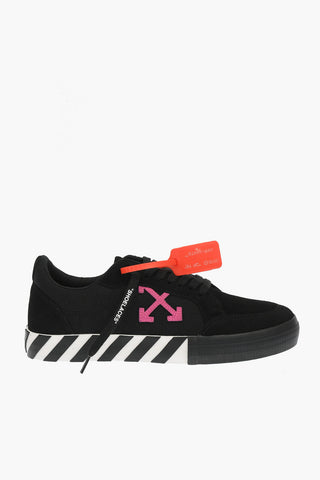 leather and fabric LOW VULCANIZED sneakers