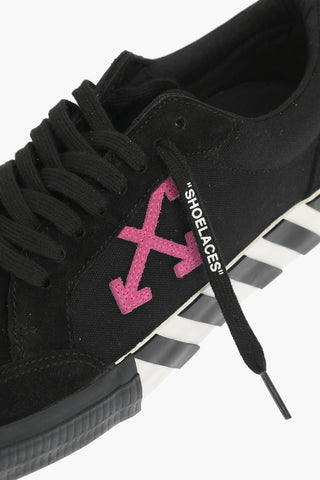 leather and fabric LOW VULCANIZED sneakers