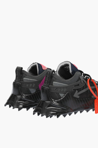 leather and fabric ODSY-1000 sneakers with ridged sole