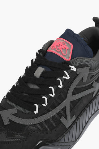 leather and fabric ODSY-1000 sneakers with ridged sole