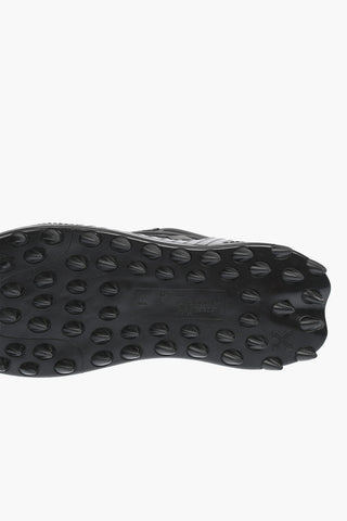 leather and fabric ODSY-1000 sneakers with ridged sole