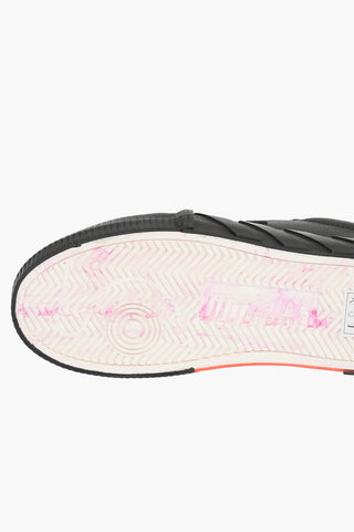 textured leather LOW VULCANIZED sneakers with contrasting details