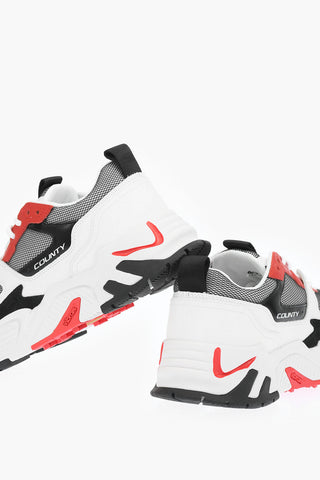 mesh details leather C-RUN 3000 low-top sneakers