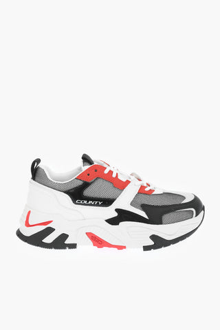 mesh details leather C-RUN 3000 low-top sneakers