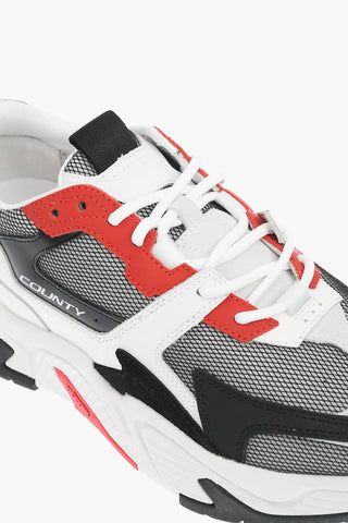 mesh details leather C-RUN 3000 low-top sneakers